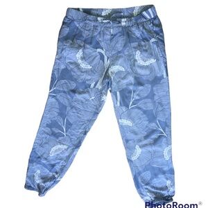 Old Navy Girls Pants Size XXL Blue Periwinkle Pull On Floral Woven Viscose